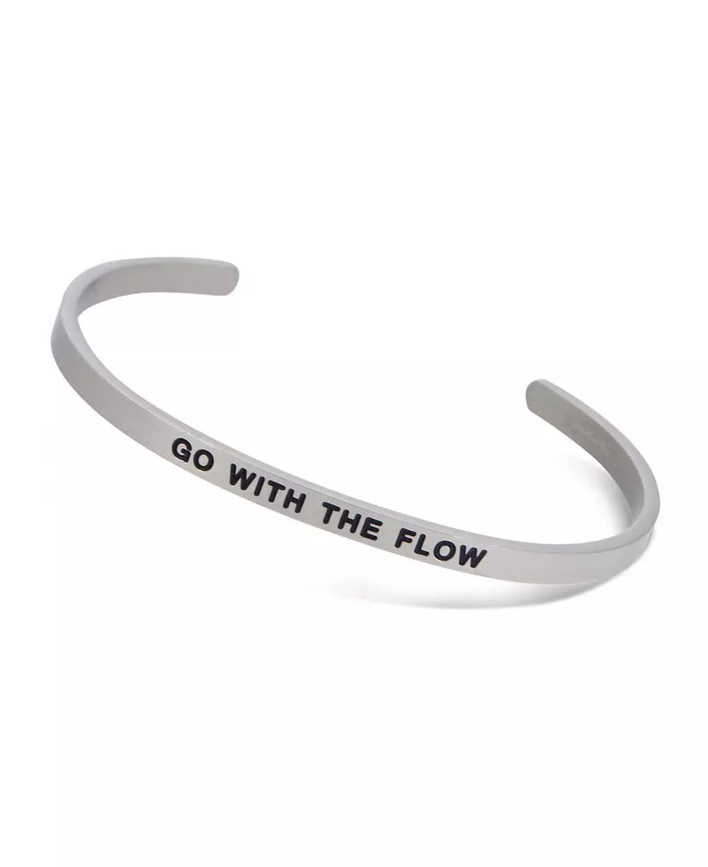 Go With the Flow Inspirational Cuff Bracelet