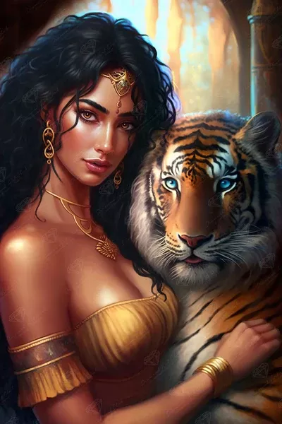A Goddess and Her Tiger