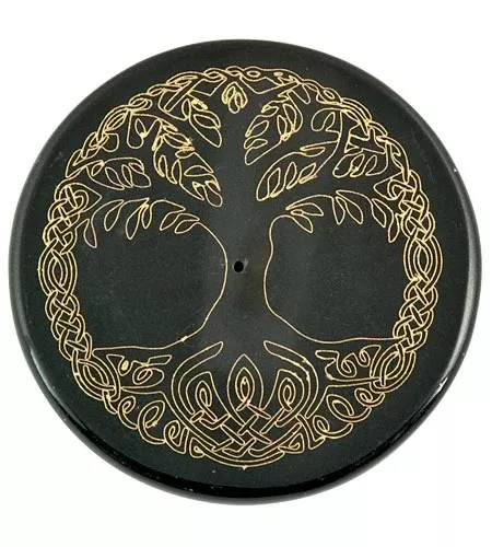 Gold Tree of Life Incense Burner/Altar Tile 3"D
