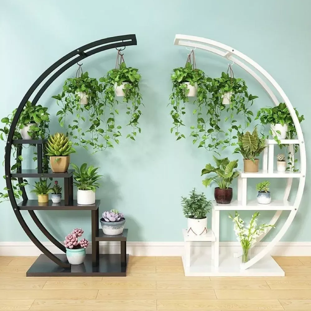 Half Moon Flower Pot Stand For Home Decoration