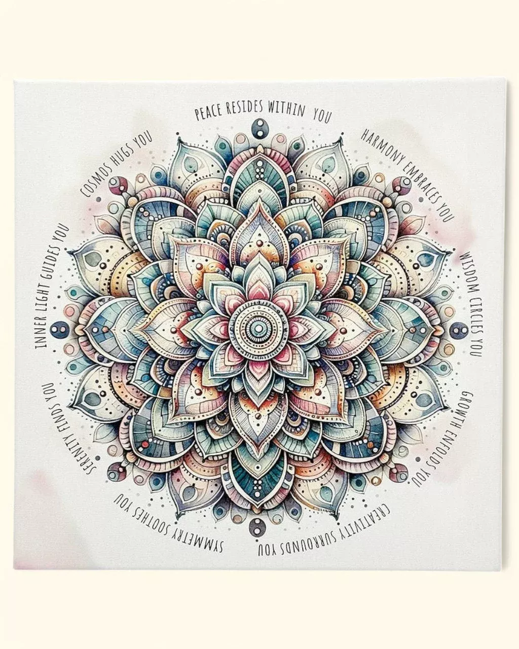 Harmony And Wisdom Mandala Inspirational Canvas Print