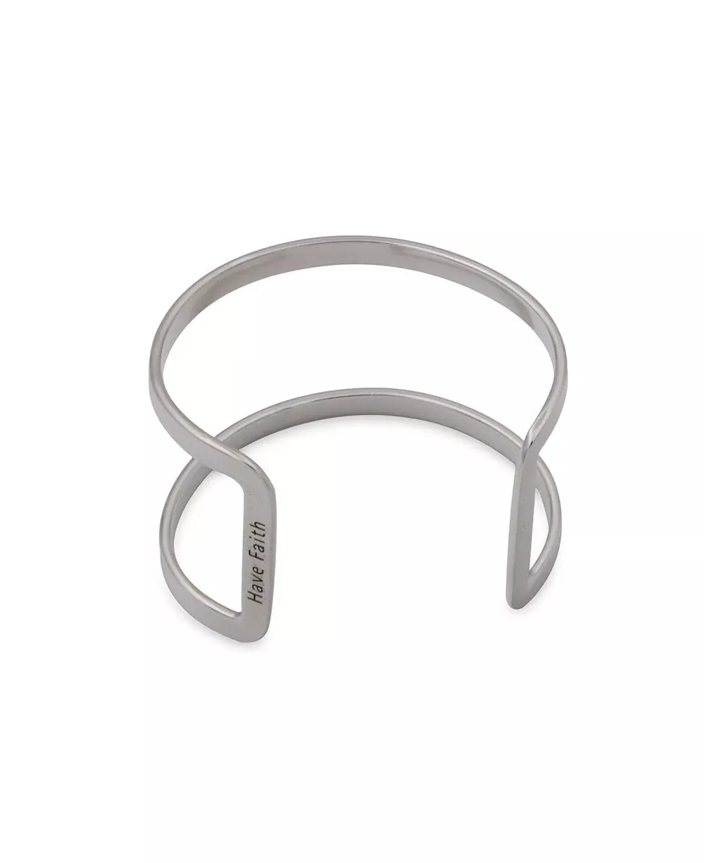 "Have Faith" Hidden Mantra Wide Cuff Bracelets