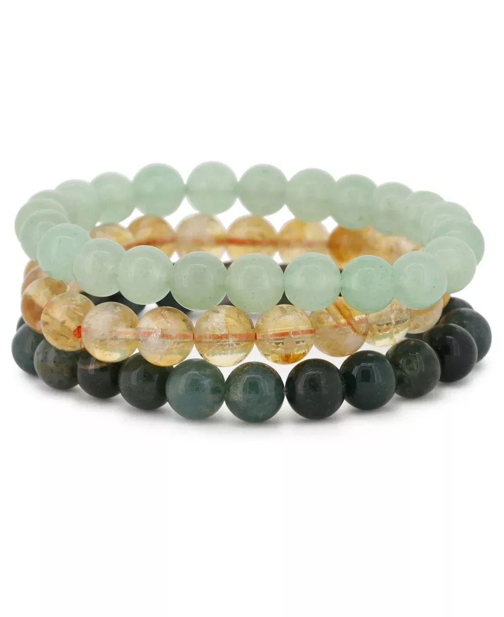 Healing Gemstone Bracelet Set for Abundance
