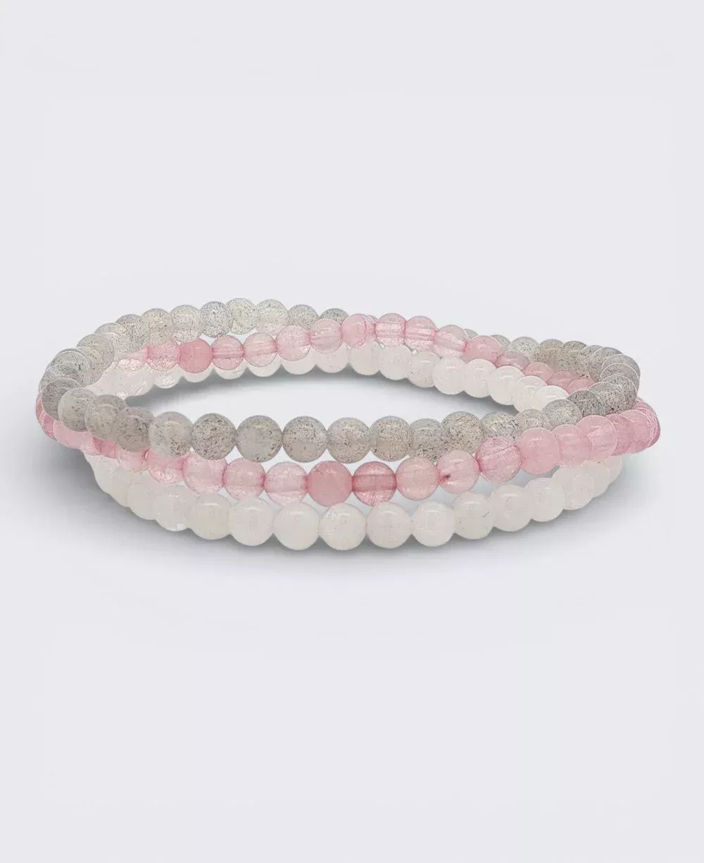 Healing Gemstone Goddess Energy Bracelets, Set of 3