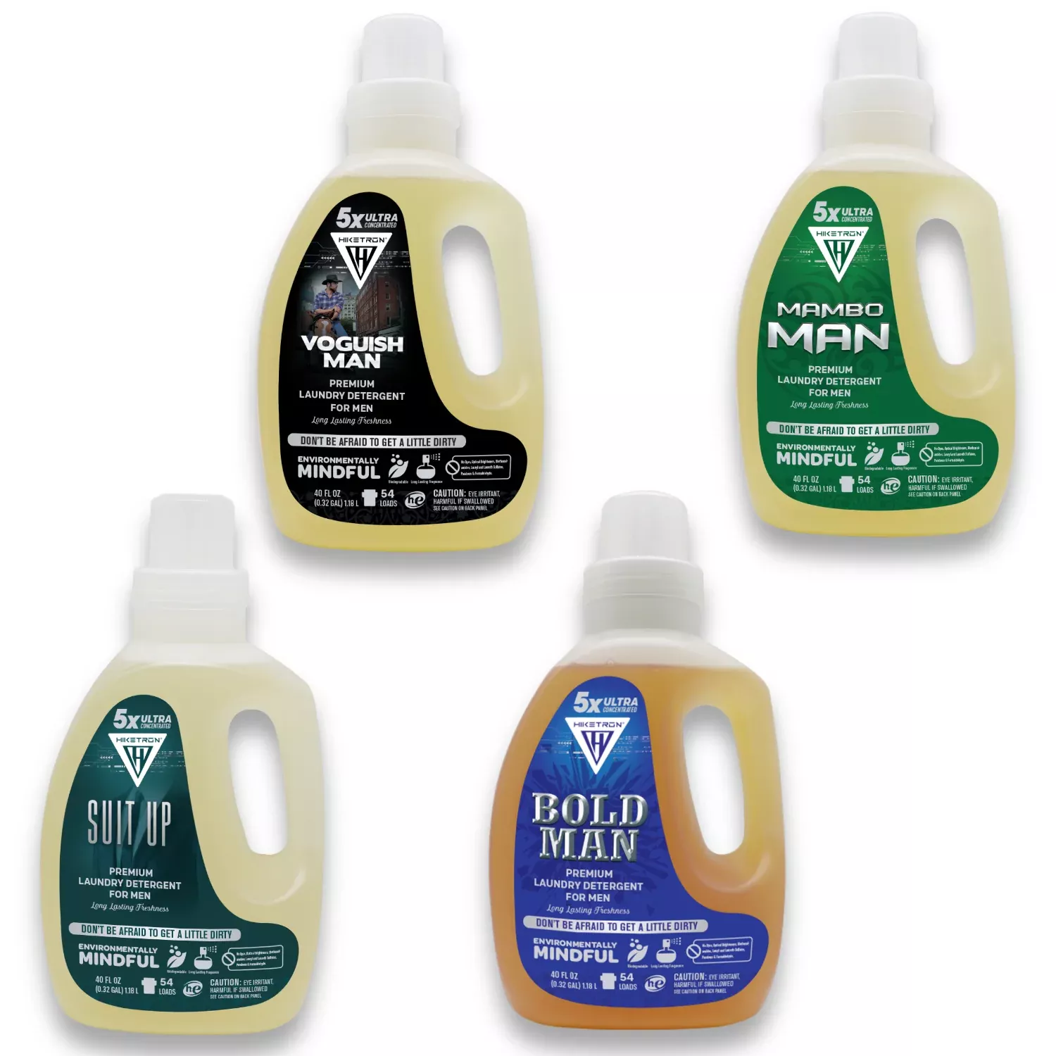 Hiketron Masculine Scented Liquid Laundry Detergent Bundle