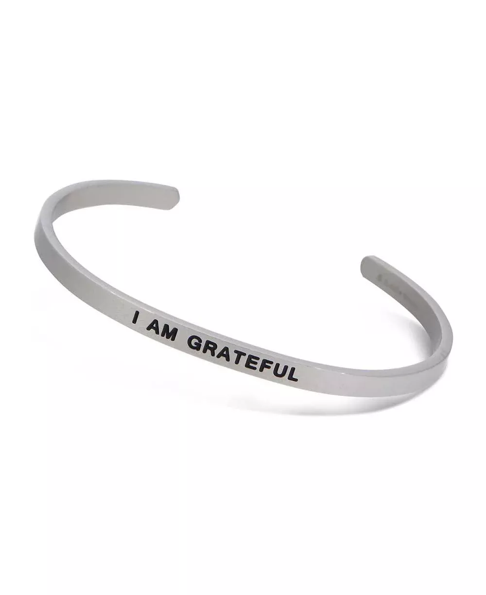 I am Grateful Mindful Cuff Bracelet