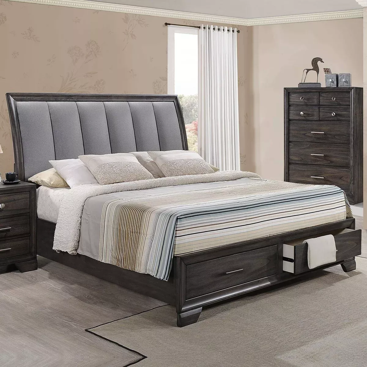 Jaymes - King Bed Storage - Gray