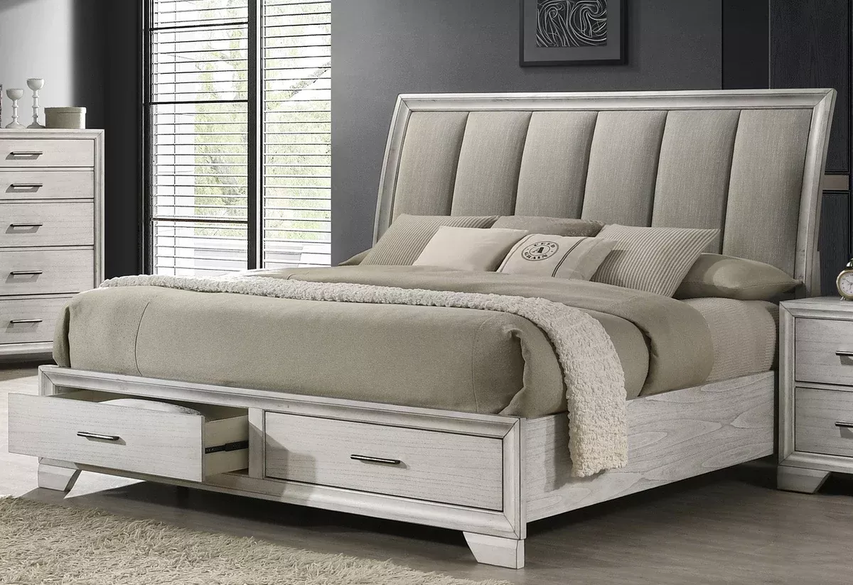 Jaymes - King Storage Bed - White Mist