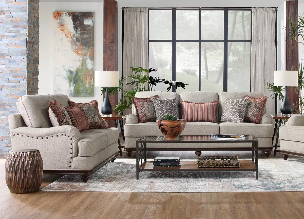 Jazzy Heather Sofa and Loveseat Set