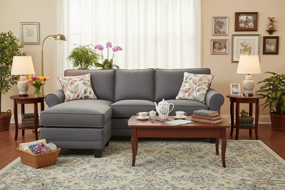 Jitterbug Gray Reversable Sectional