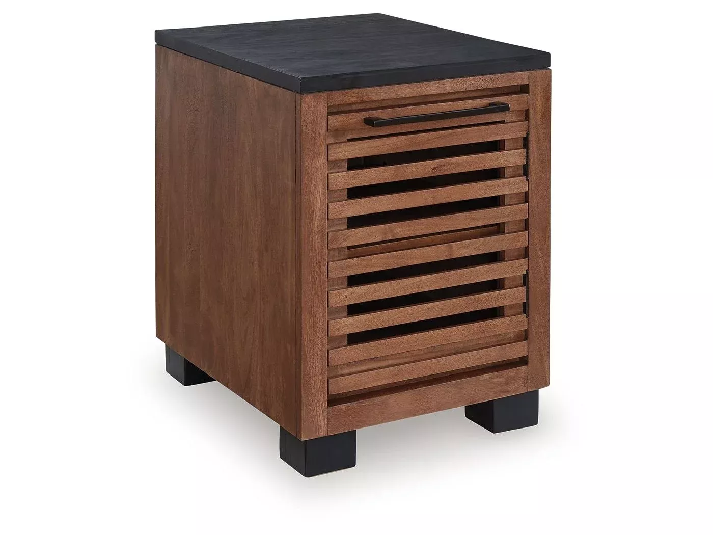 Kallari - Chair Side End Table - Warm Brown / Black