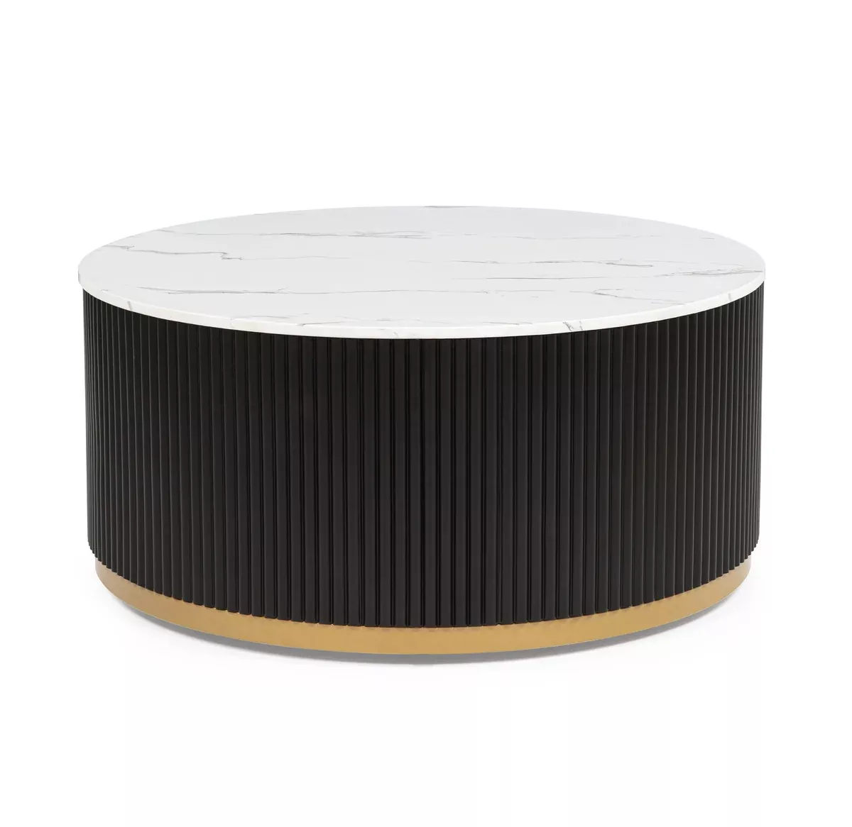 Kara - Coffee Table With Casters - Black / White