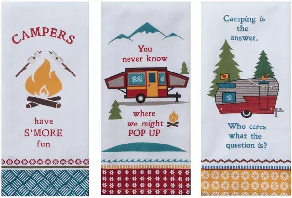 Kay Dee Designs Camping Life Kitchen Tea Towels, Set of 3