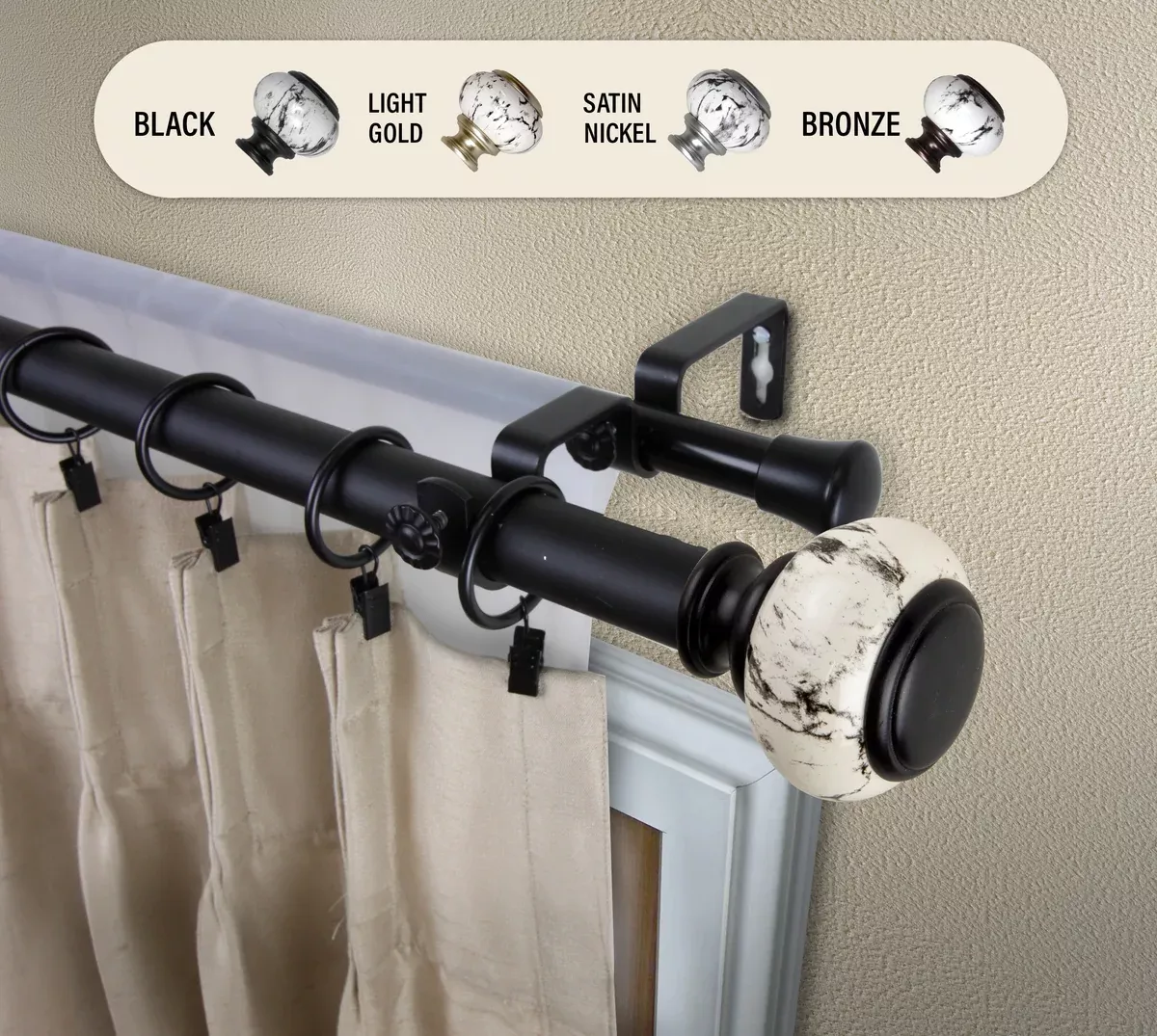 Kelly 1" Double Curtain Rod