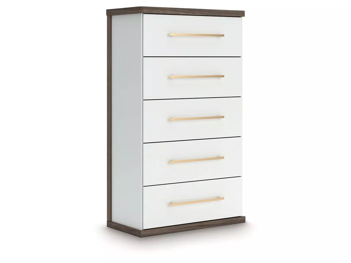 Kendanport - Five Drawer Chest - Brown / White