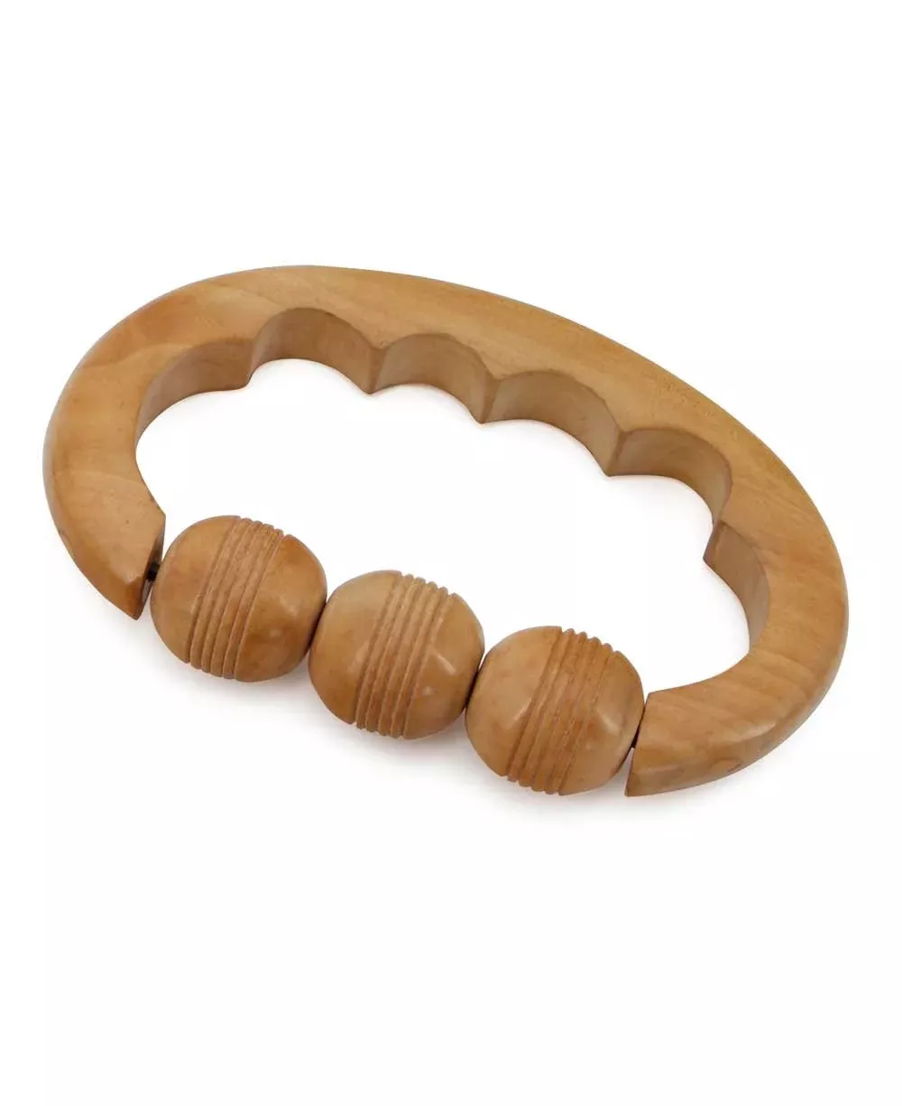 Knuckle Grip Wood Massage Roller