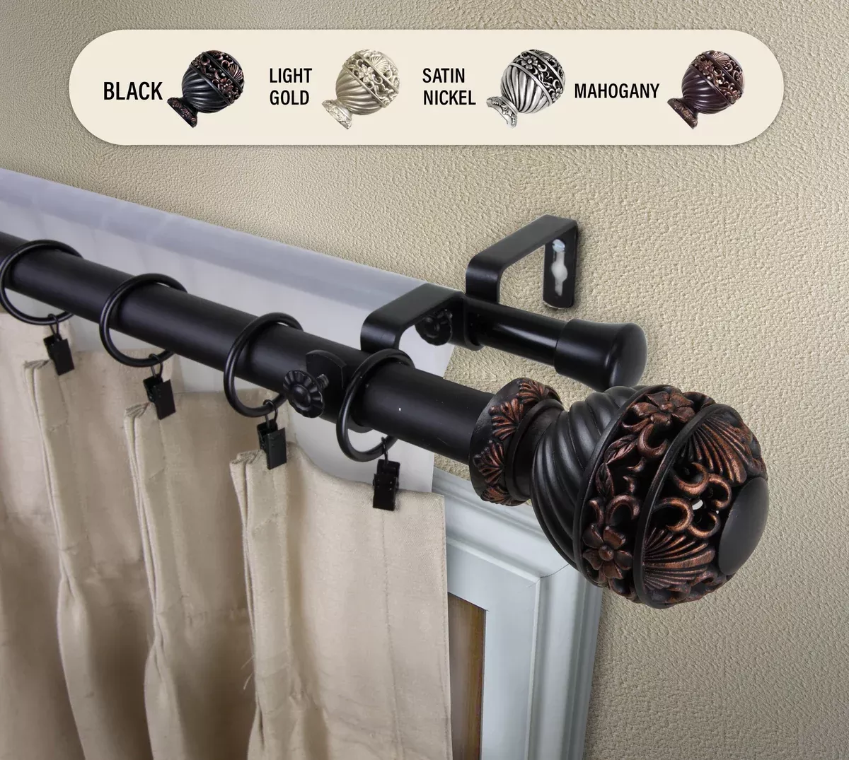 Lanette 1" Double Curtain Rod