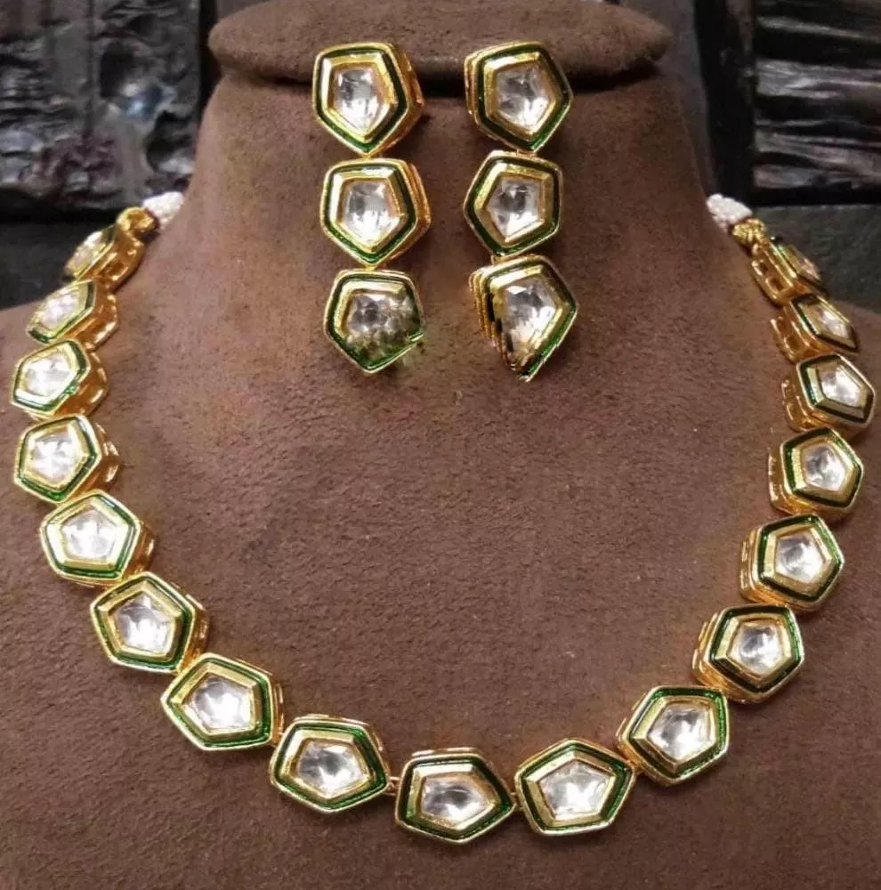 Latest Designed Gold Plated Necklace Set