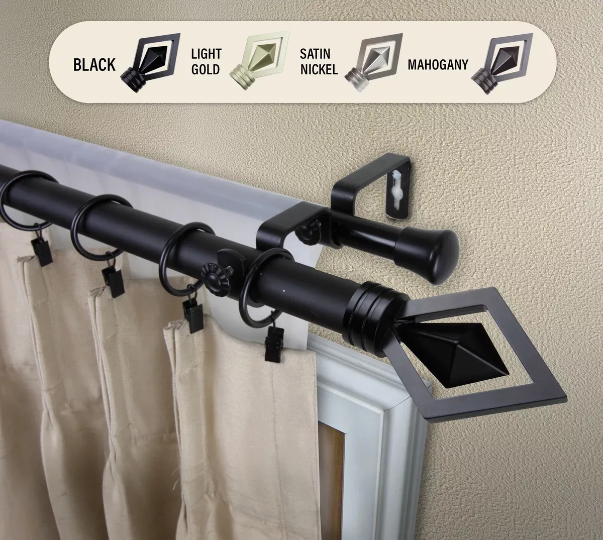 Lenore 1" Double Curtain Rod