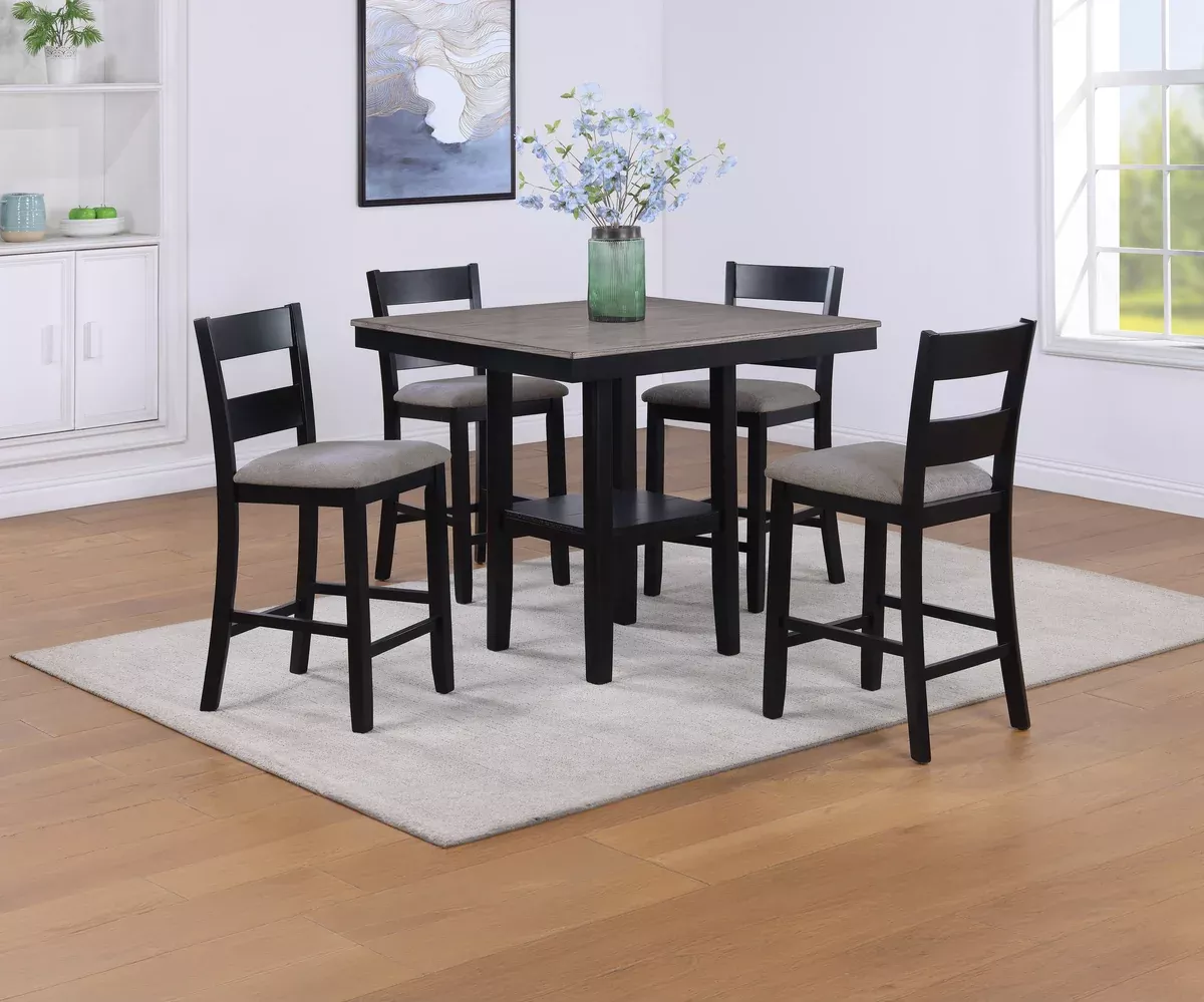 Lester Lt Grey 5 Piece Counter Height Dining Set