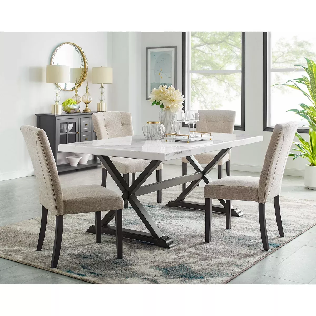 Lexi - 5 Piece Dining Set (Table And Four Chairs) - White