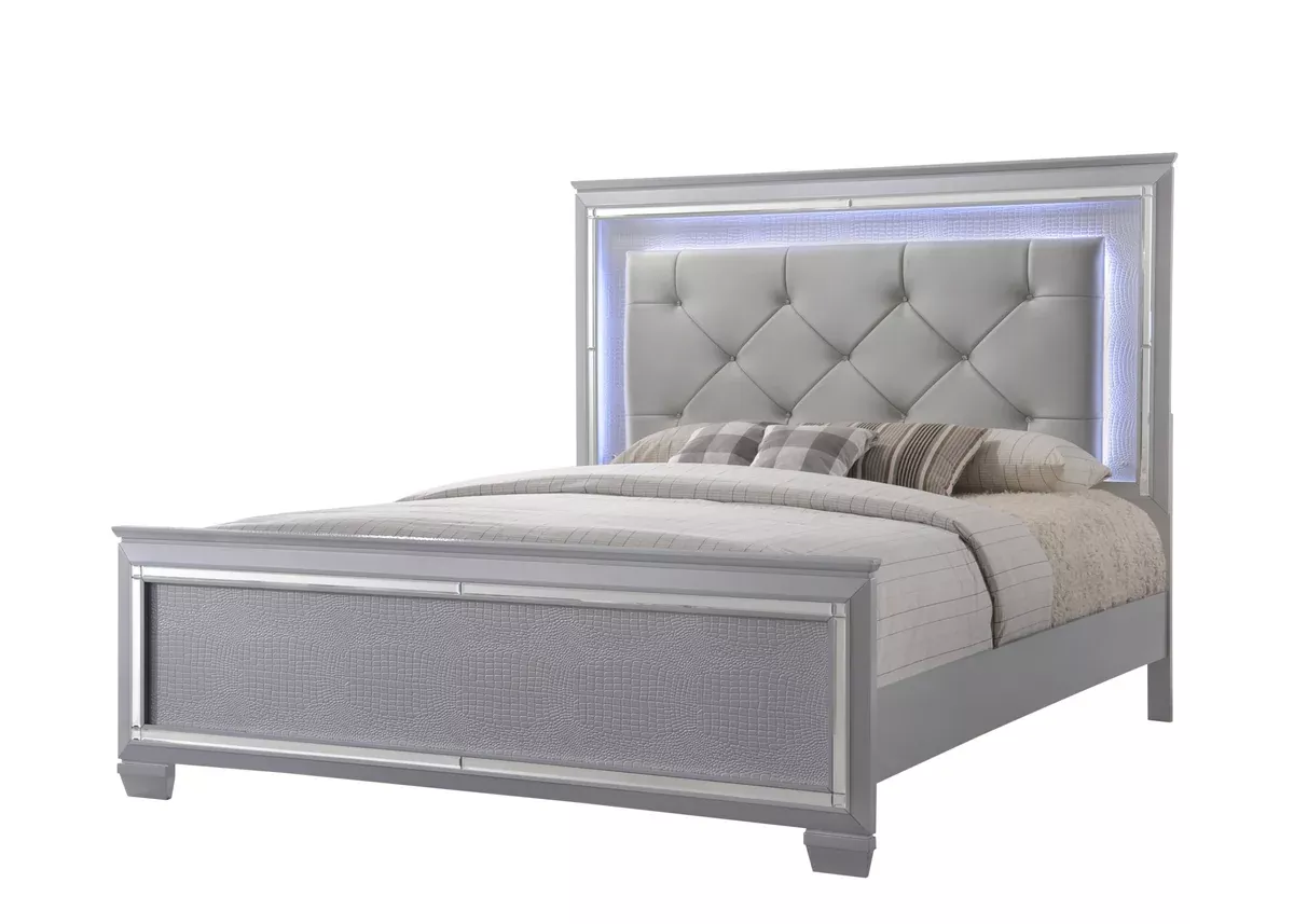 Lillian - King Upholstered Bed - Gray