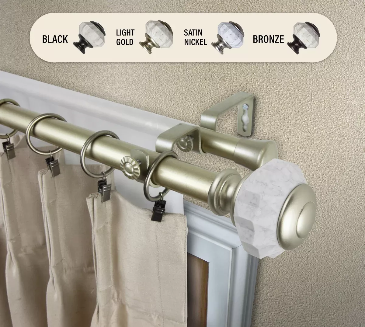 Linden 1" Double Curtain Rod