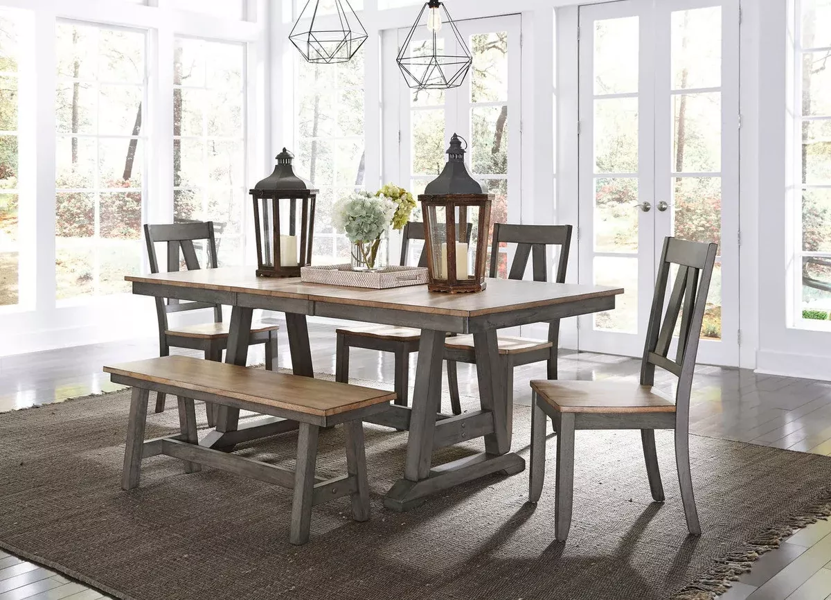 Lindsey Farm 6 Piece Trestle Table Dinette Set by Liberty