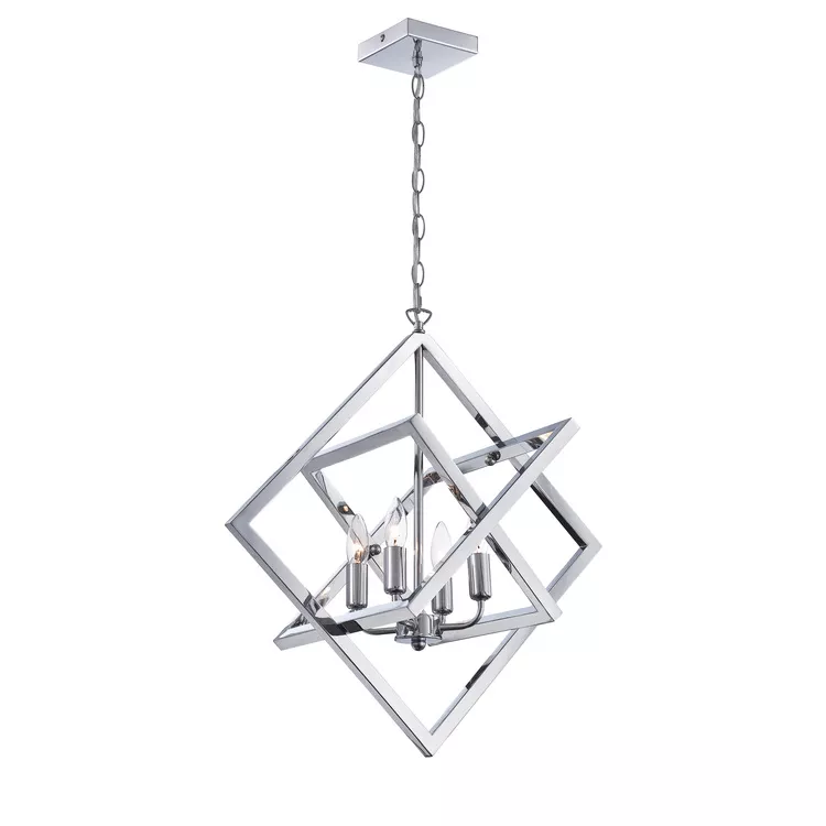 Lite Source Isidro 4-Light Chrome Pendant Light - E12 Type B 60W Bulbs