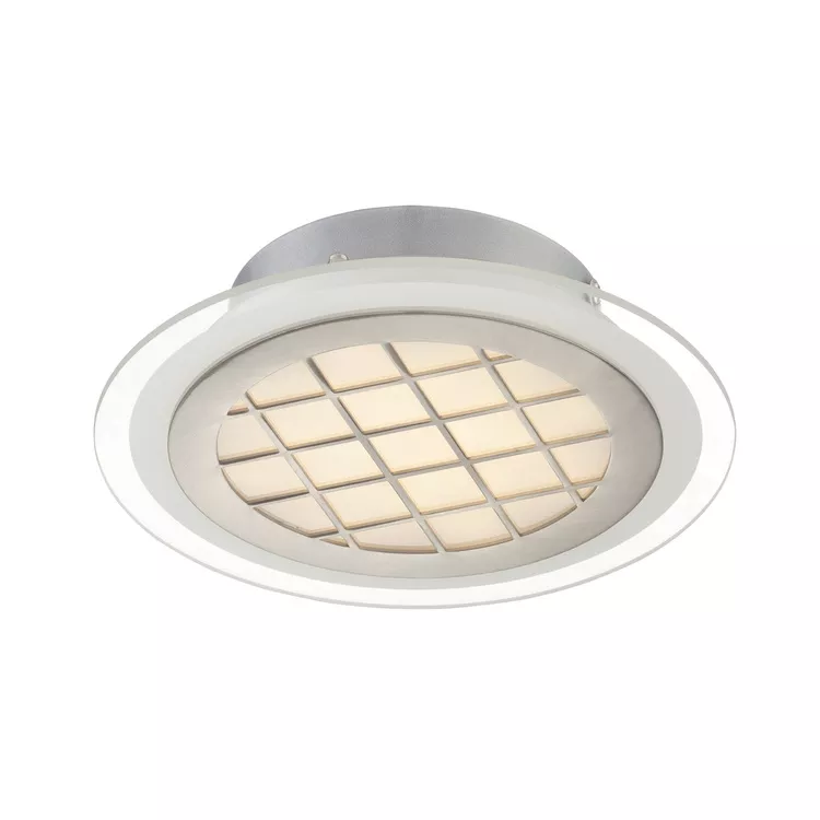 Lite SourceLamont LED Flush Mount - Silver Grid & Glass