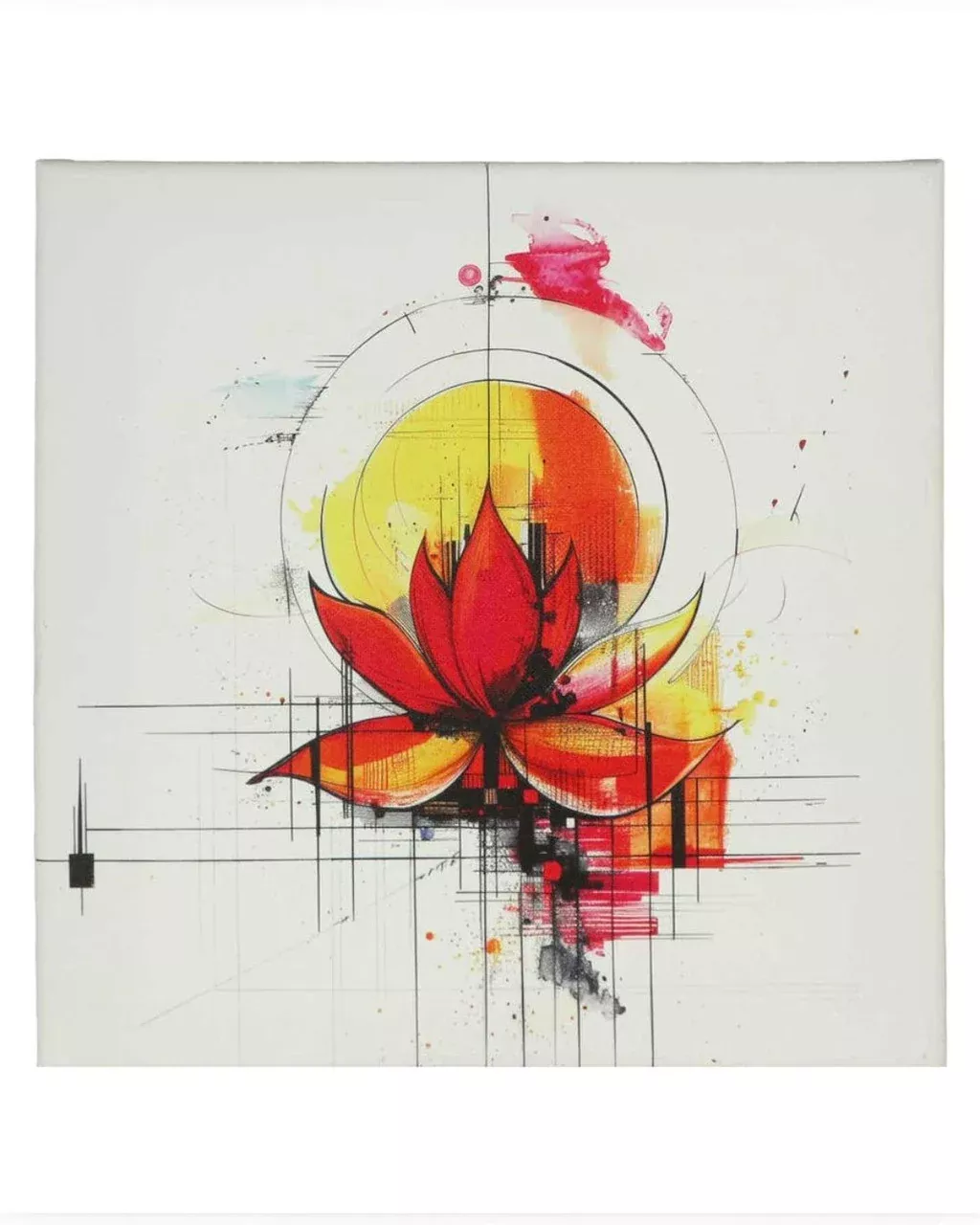 Lotus And Light Artistic Canvas Print Wall Art