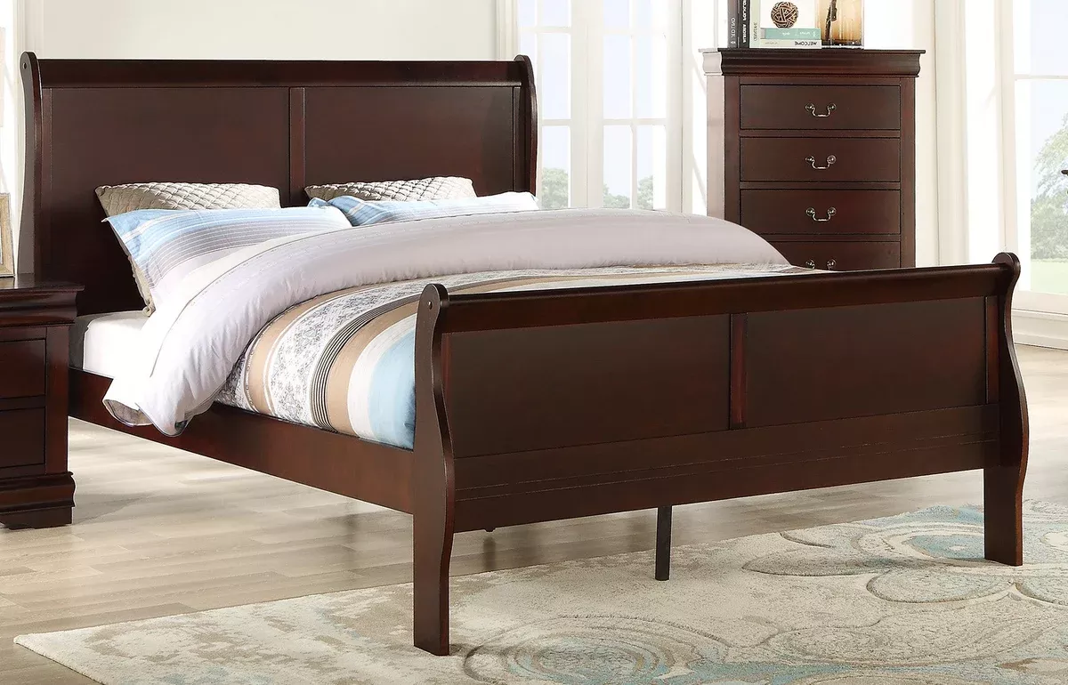 LOUIS PHILIP KING BED - CHERRY