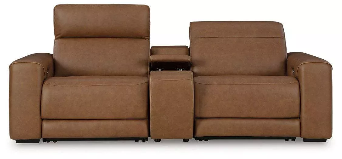 Magic Man Power Reclining Sectional Loveseat with Console