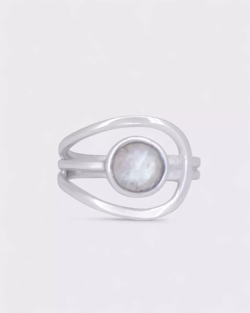 Magical Moonstone Sterling Silver Loop Ring