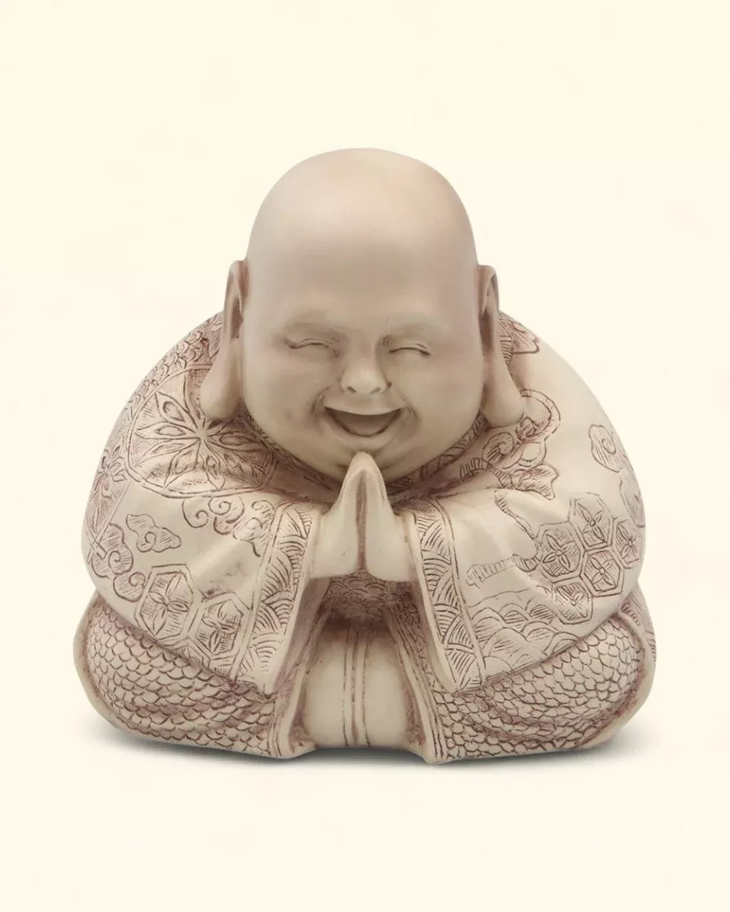 Majestic Praying Happy Buddha Statue