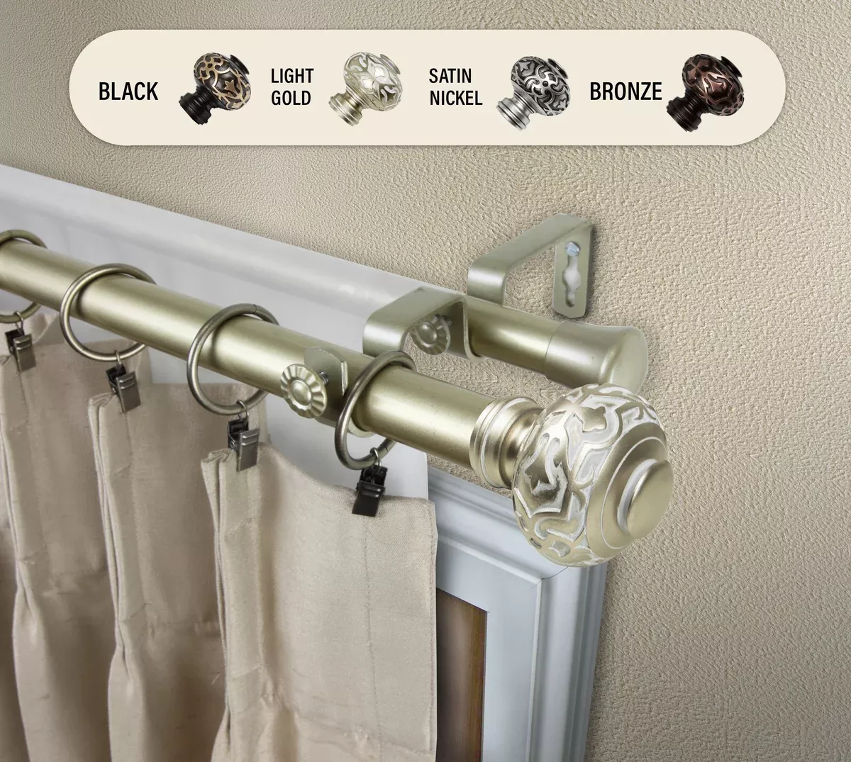Maple 1" Double Curtain Rod