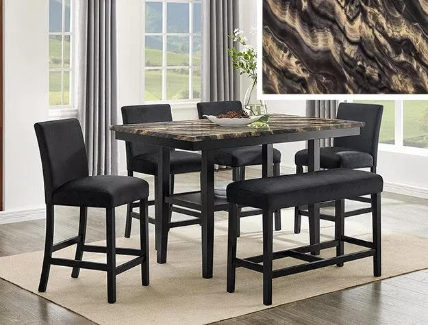 Marbel 5-Pc Counter Height Dining Set
