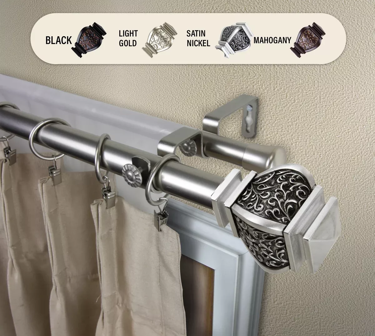 Margot 1" Double Curtain Rod
