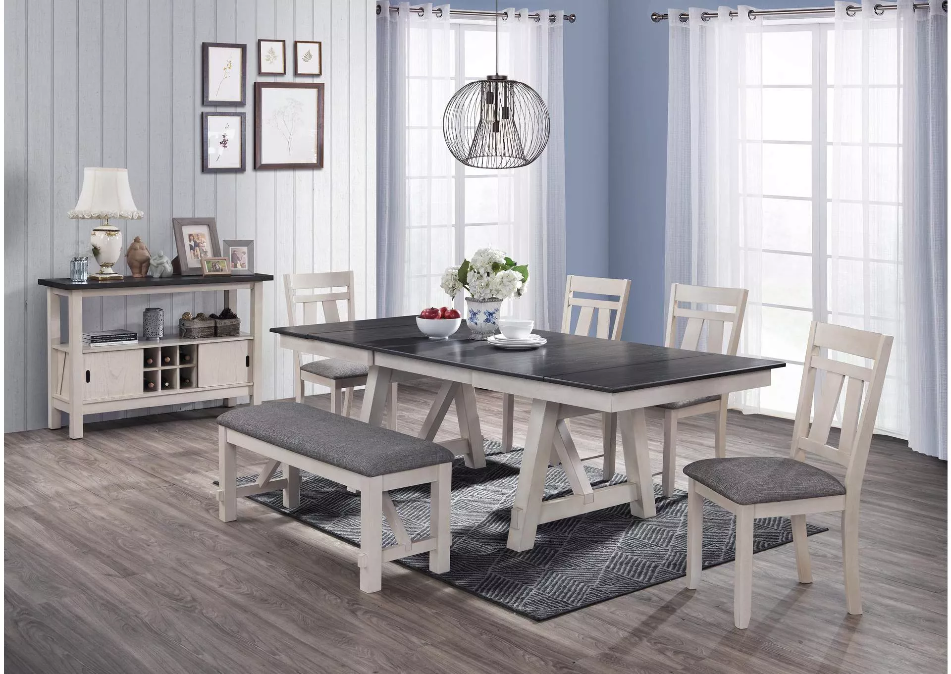 MARIBELLE BENCH - CHALK AND WARM GRAY