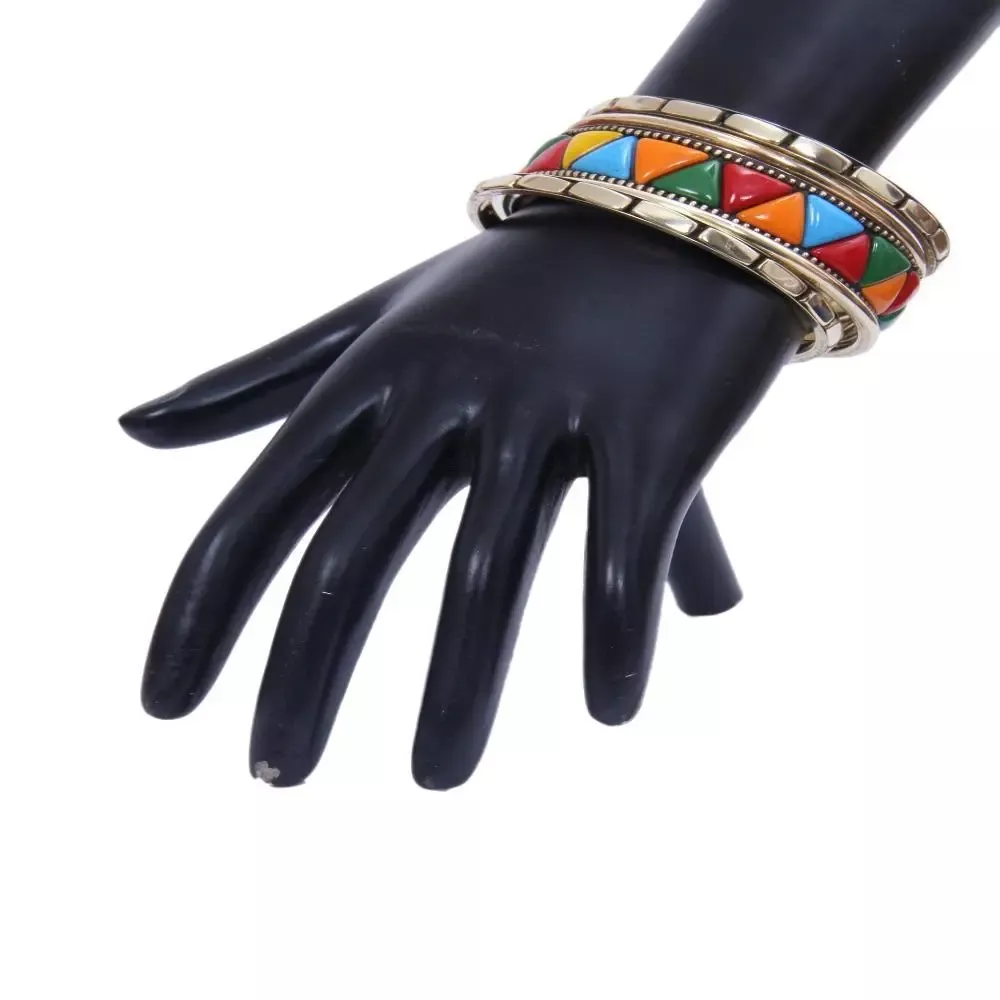 Metallic Golden and Colorful Bangle Set