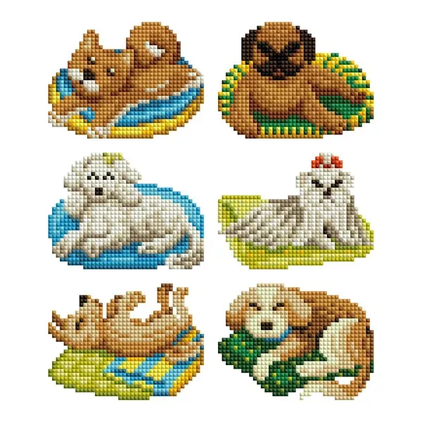 Mini Dazzles™ - Dogs with Pillows