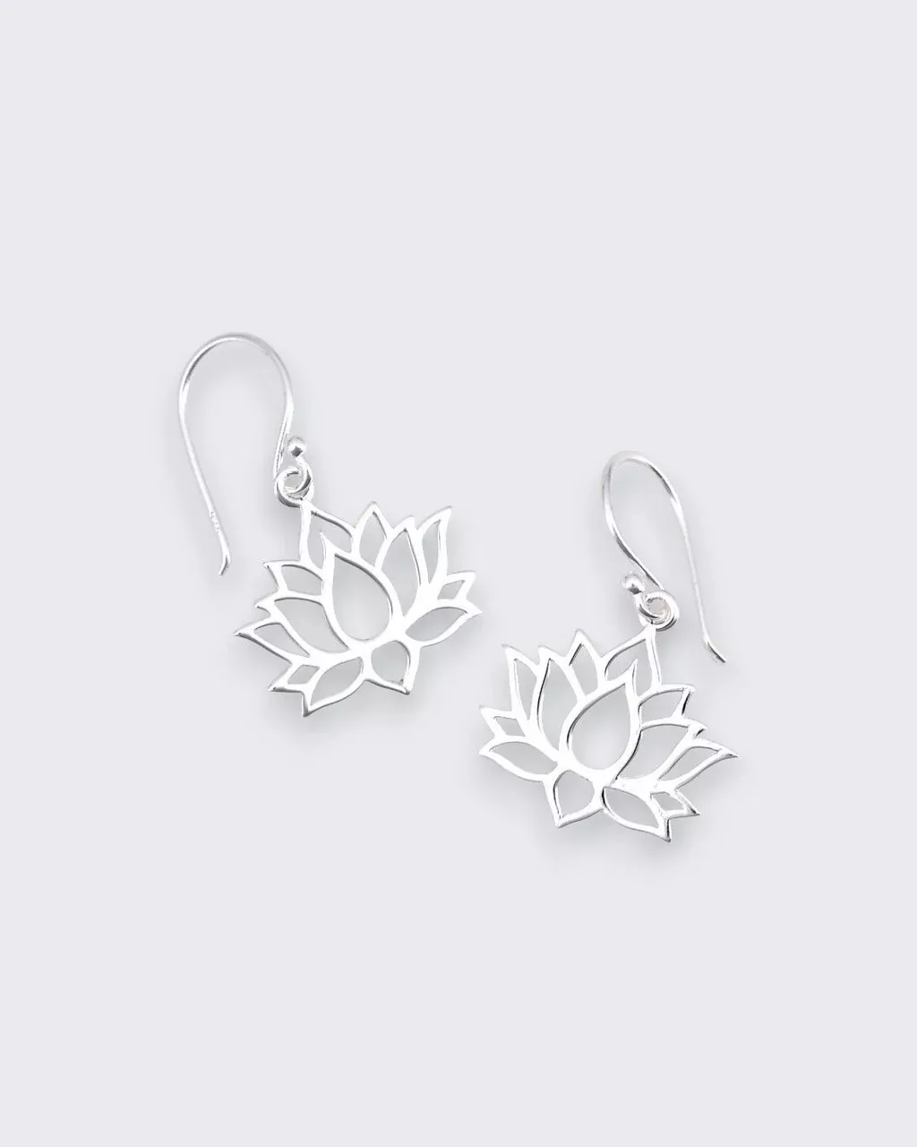 Minimalist Sterling Lotus Drop Earrings