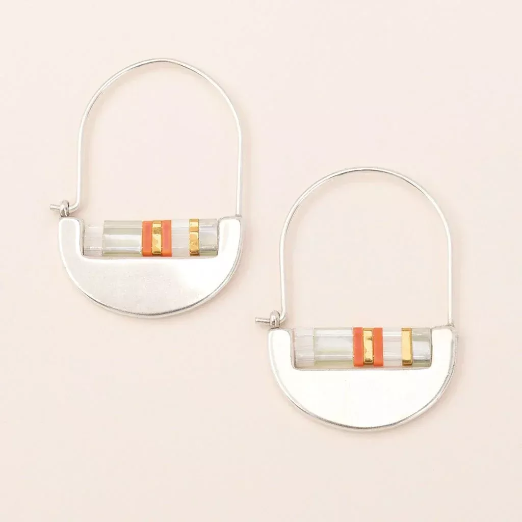 Mist & Salmon - Good Karma Miyuki Crescent Hoop