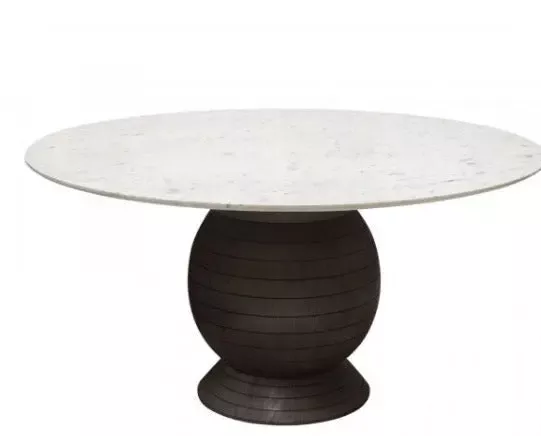 Modern Espresso Dining Table With Lazy Susan