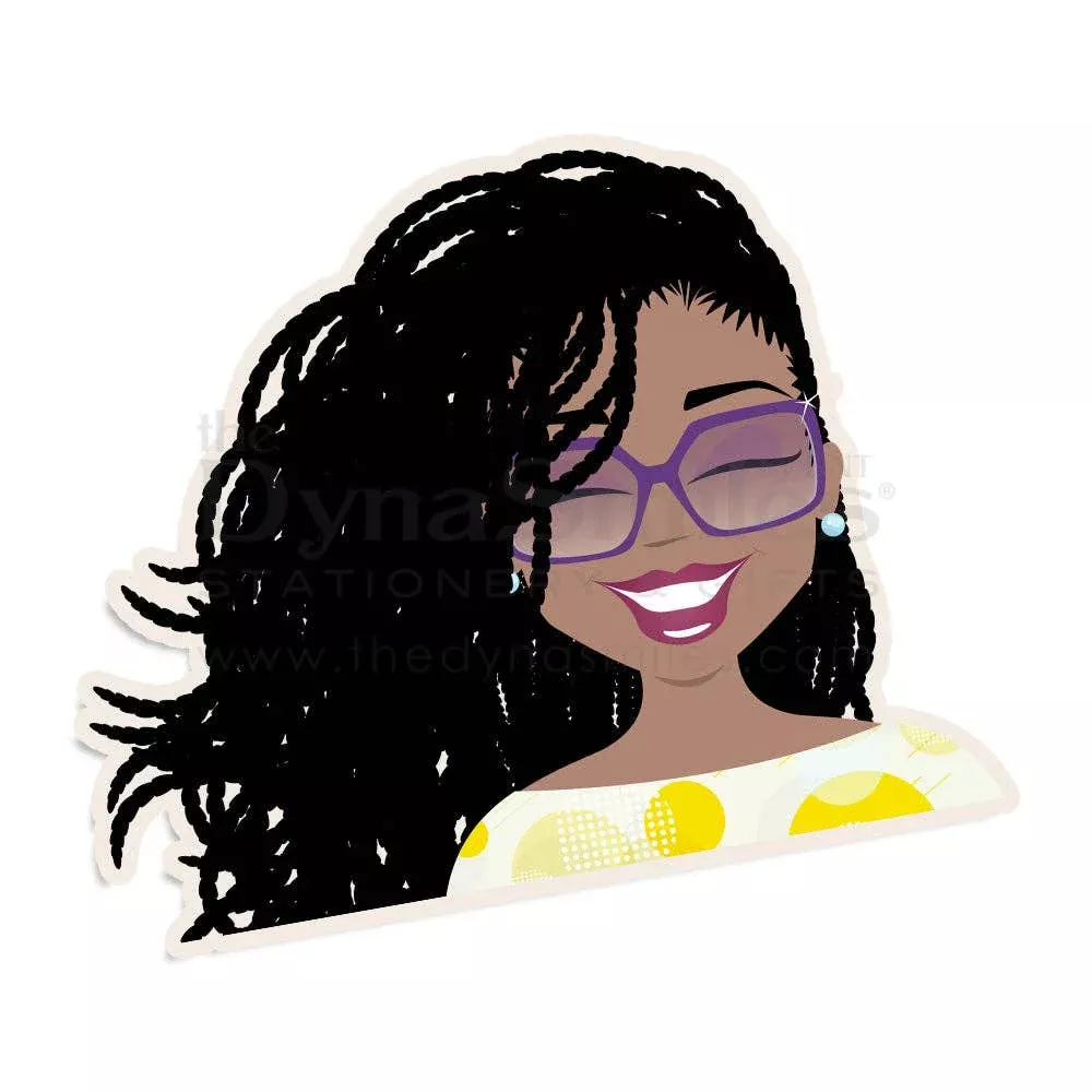 "Ms Braids Purple" Sticker -The DynaSmiles Stationery