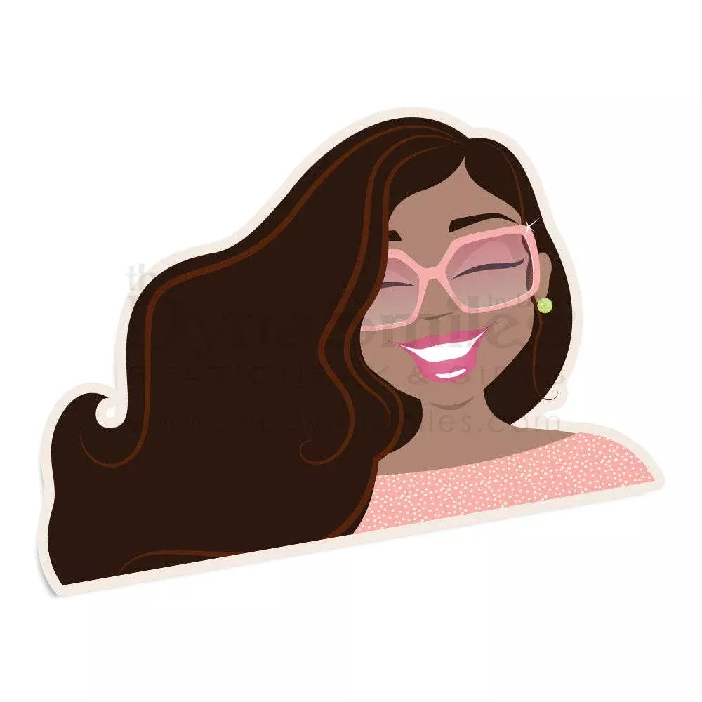 "Ms Wavy Pink" Sticker - The DynaSmiles Stationery