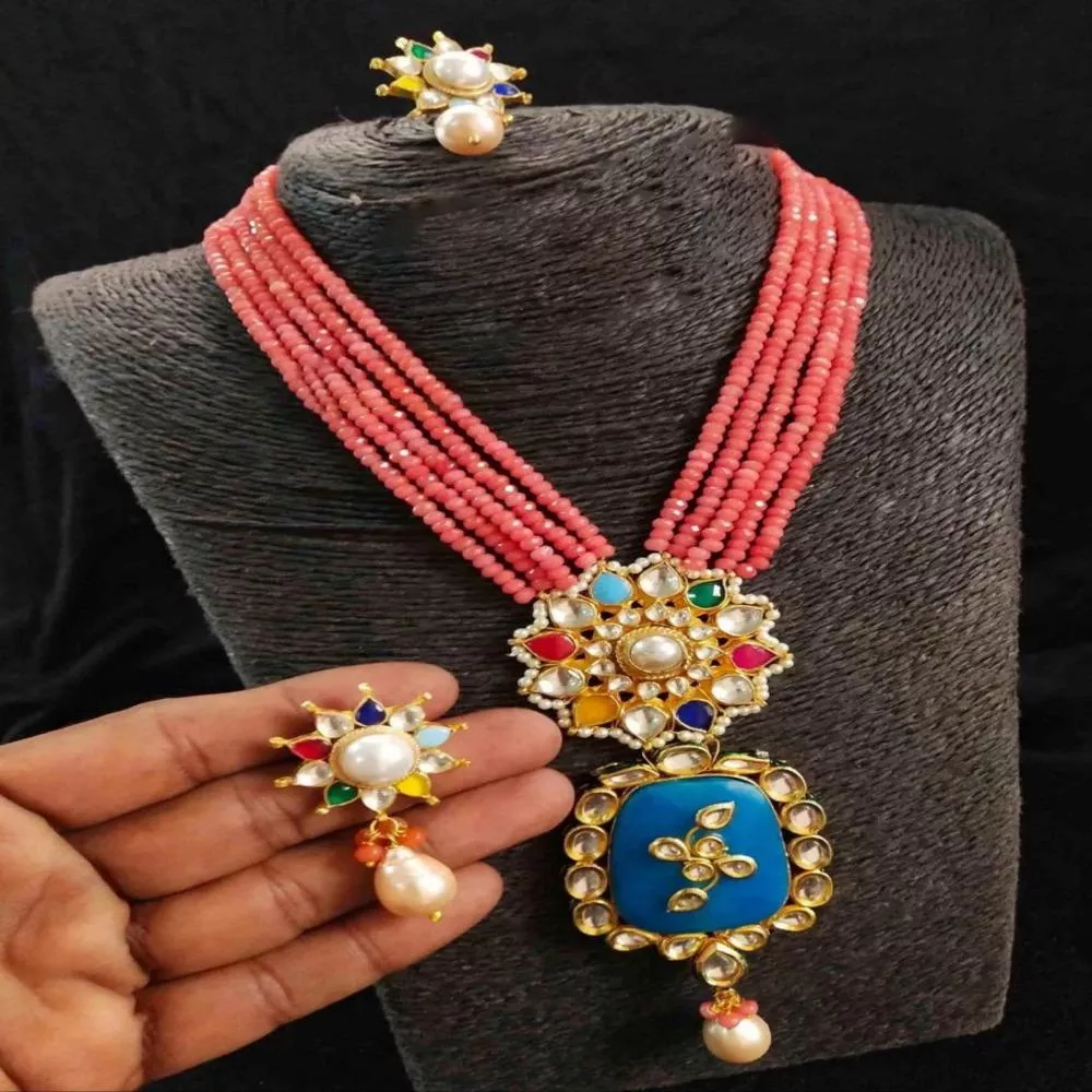 Multi Color Pendant Style Necklace set