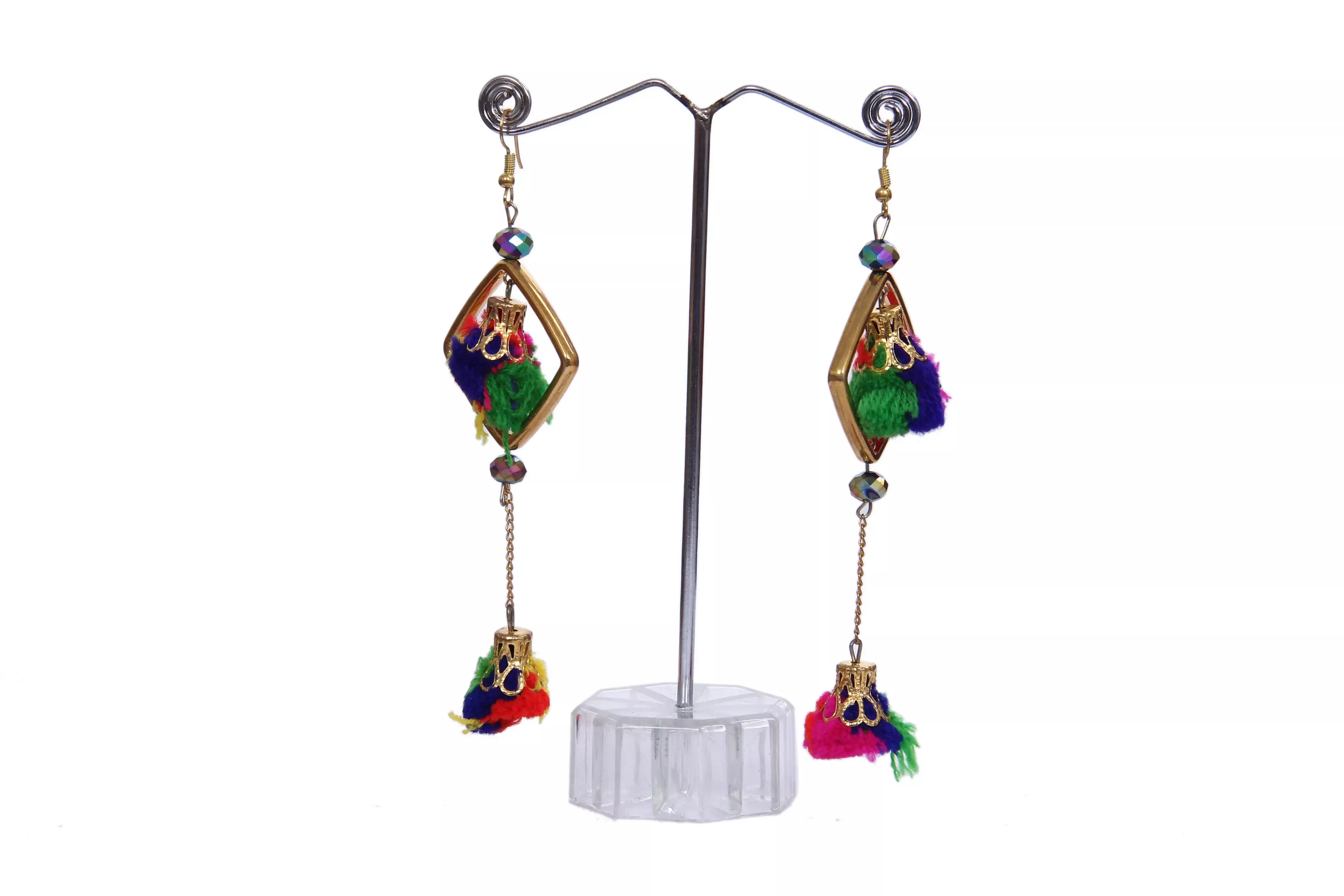 Multicolored Tasseled Drop Earrings
