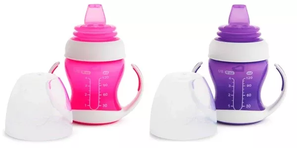 Munchkin 2 Piece Gentle Transition Trainer Cup, 4 Ounce, Pink/ Purple