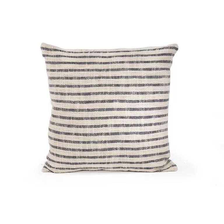 Navy Striped Slub Pillow